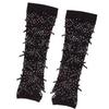 Vintage Mesh Fingerless Gloves with Rhinestones and Bowtie for Women Various Parties and Music Festival Handwear