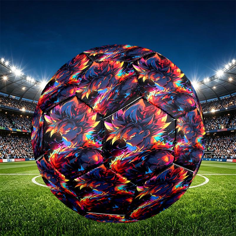 DRAGON BALL Print Size 5 Soccer Ball, PU Wear Resistant Football for Match Training and Daily Practice, Birthday Gift for Soccer Fans