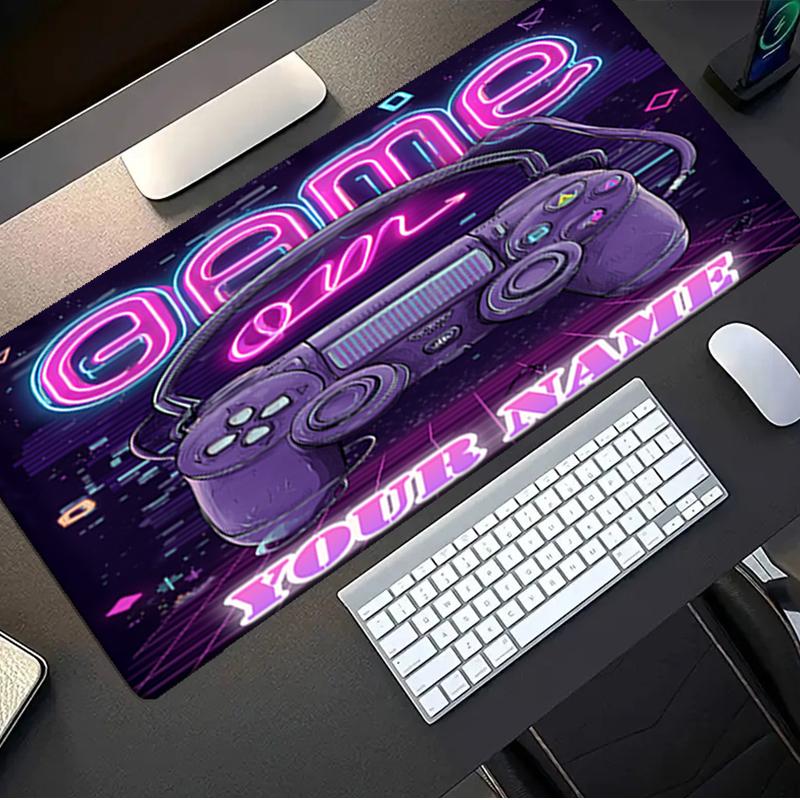 1PC Custom Name "Neon Vibes" Mouse pad, keyboard and mouse desk pad, for computer notebook Birthday Gift For Any Room Or Office