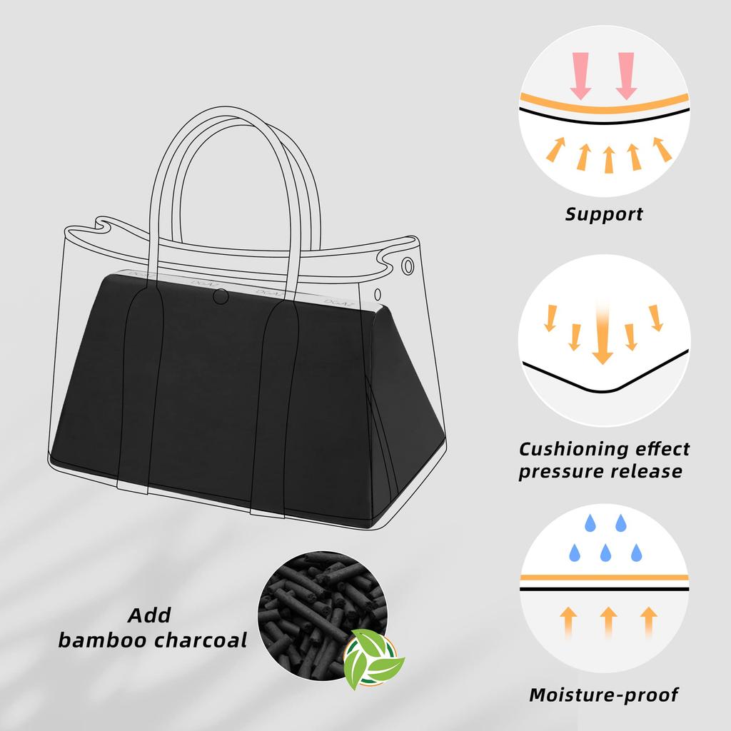 DGAZ Bag Pillow, Bag Shaper, Shape-Retaining Pillow Shaper for Birkin and Garden Party Bags 30/36/49 (Black, GP30)