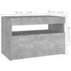 Nightstands with LED Lights 2 Pcs Concrete Grey 60 X 35 X 40 Cm