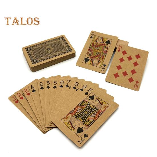 54Pcs/Set Kraft Paper Poker Card Waterproof Game Card Deck Kids Adults Family Night Multi-player Interactive Classical Card Board Game Props