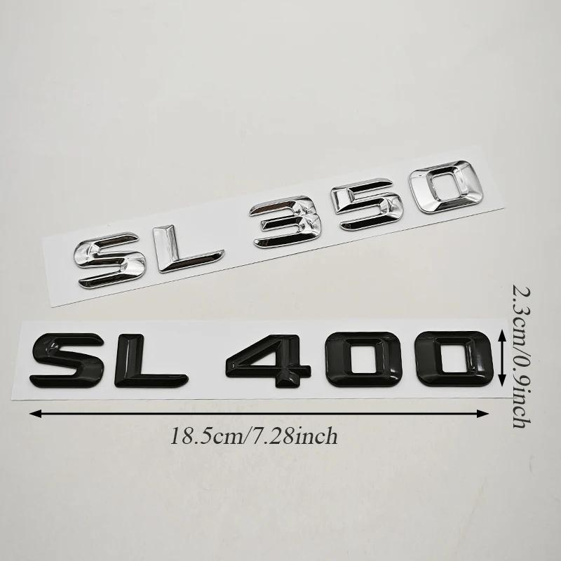3D ABS Car Letters Badge Sticker Rear Trunk Logo SL350 SL400 SL500 Emblem For Mercedes Benz SL350 SL400 SL500 R230 R231 R129 RL2