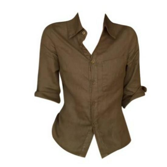

Women s Retro Korean-Style Coffee Seven-Sleeve Shirt: Early Spring Pleated Waist, Unique Lapel Design Medium оливковое зеленый