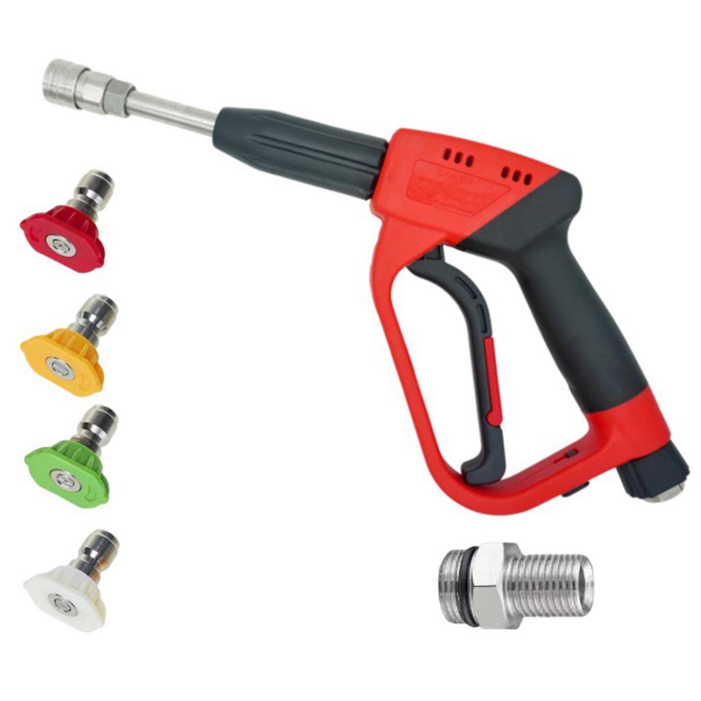 Garden Hose Nozzle Sprayers with Foam Cannon High Pressure Water Hose Nozzle with 4 Spray Nozzles Tips for Washing