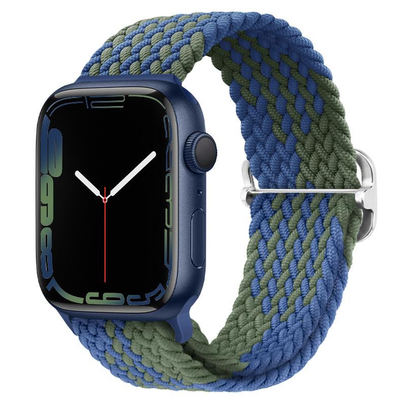 Elastic Woven Nylon Band F Smart Apple Watch Band 40 41 44 45MM Iwatch SE8 7 5 6 , Alloy Buckle Sport Soft Breathable Accessories Strap Blet Bracelet