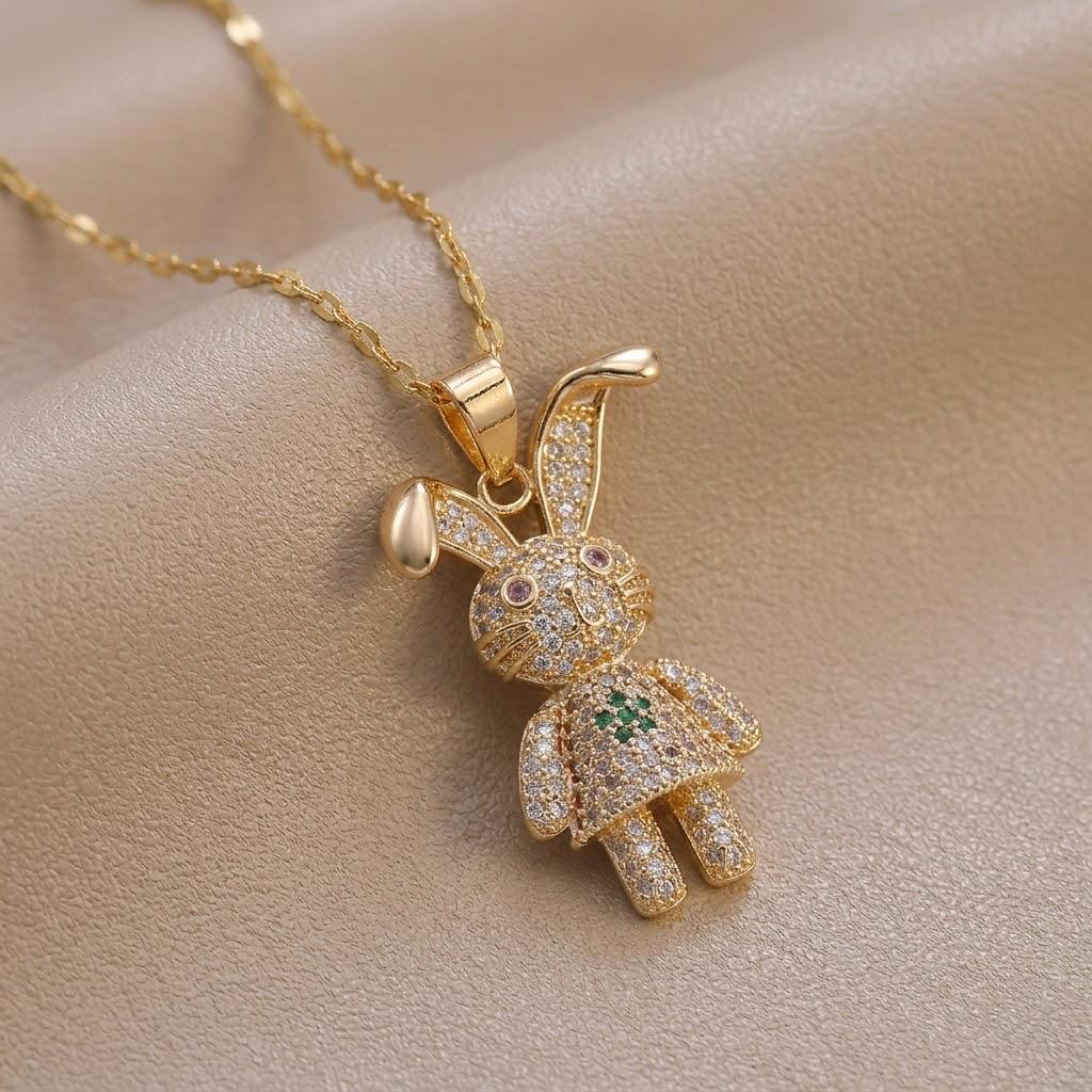 European & American Style Colored Zircon Bird & Butterfly Pendant Clavicle Necklace for Women