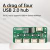 1-zu-4-Port HUB-Modul USB 2.0 Treiberlos USB-Splitter Elektronisches Entwicklungs-Erweiterungsboard PH2.0 Schnittstellenversion DC 5V
