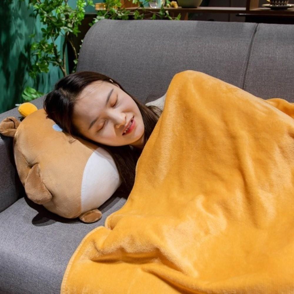 PP Cotton Filled Capybara Throw Pillow 3-in-1 Warm Blanket Cute Cartoon Hand Warmer  Gift Giving