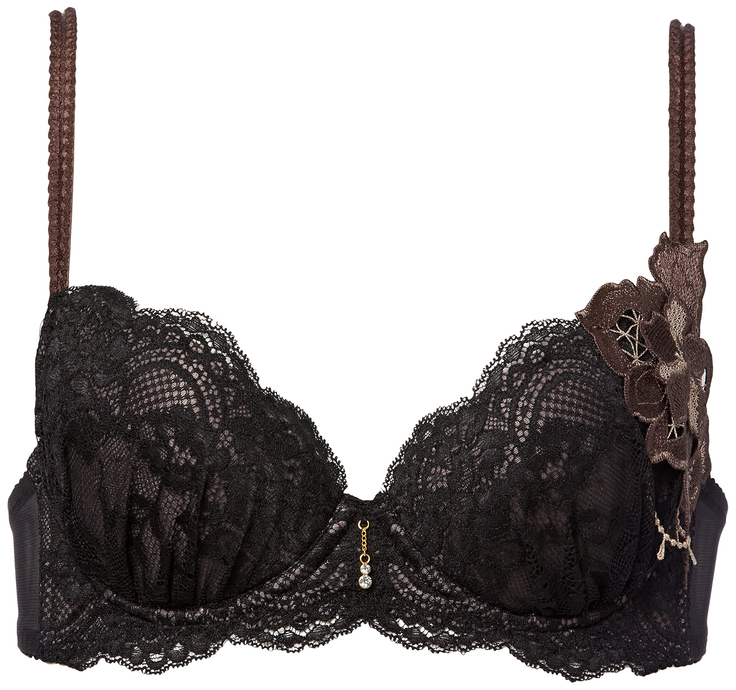 

Ante Sucre Narue Fuller Removable Black Bust-Lifting Bra, Décolleté Design, N-BASIC Pattern, Pads, Women s, [Used]