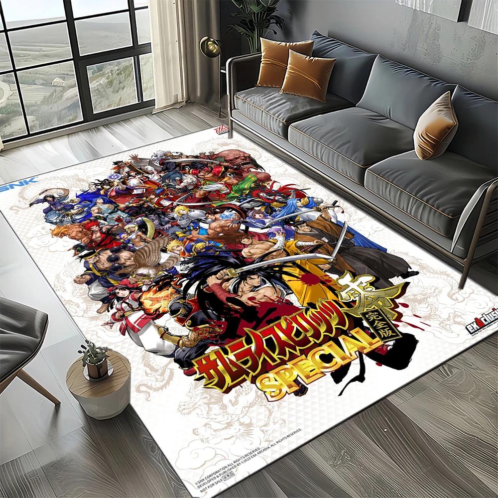 2025 New Style Game Samurai Spirits Shodown Haohmaru Cartoon Carpet Rug for Living Room Bedroom Home Sofa Decoration,Non-slip