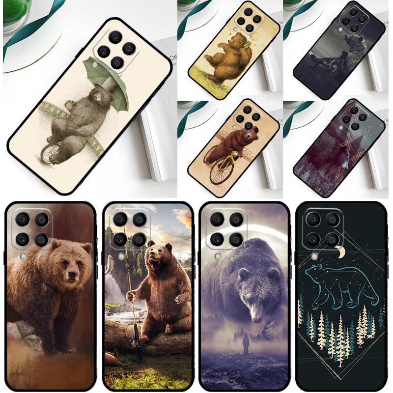 Cute Cartoon Bear Cover For Samsung Galaxy M55 M15 M33 M13 M23 M53 M31 M51 M14 M34 M54 M20 M30s M52 M32 Case