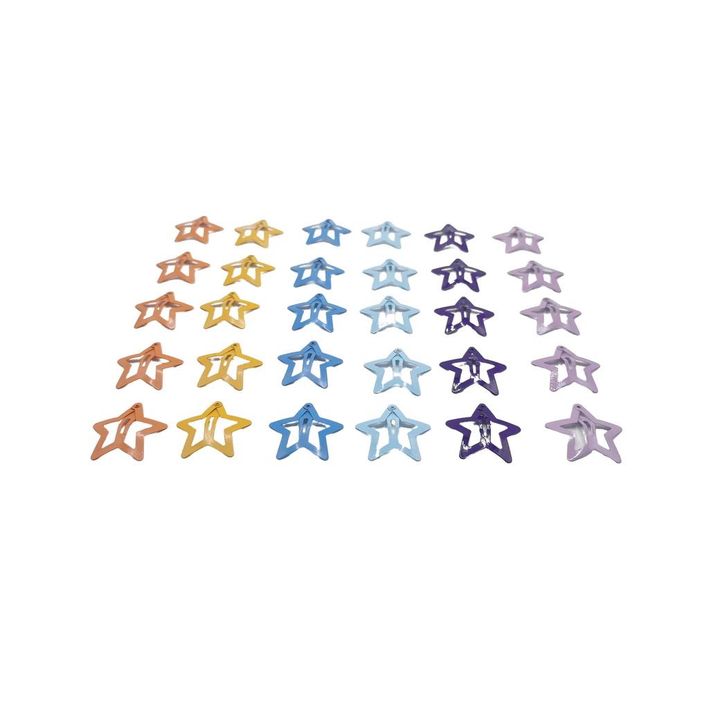 30 Pcs Gold Star Hair Clips 1.2 Inch Vintage Y2K Metal Snap Clips for Women Girl Hollow Punk Hair Accessories