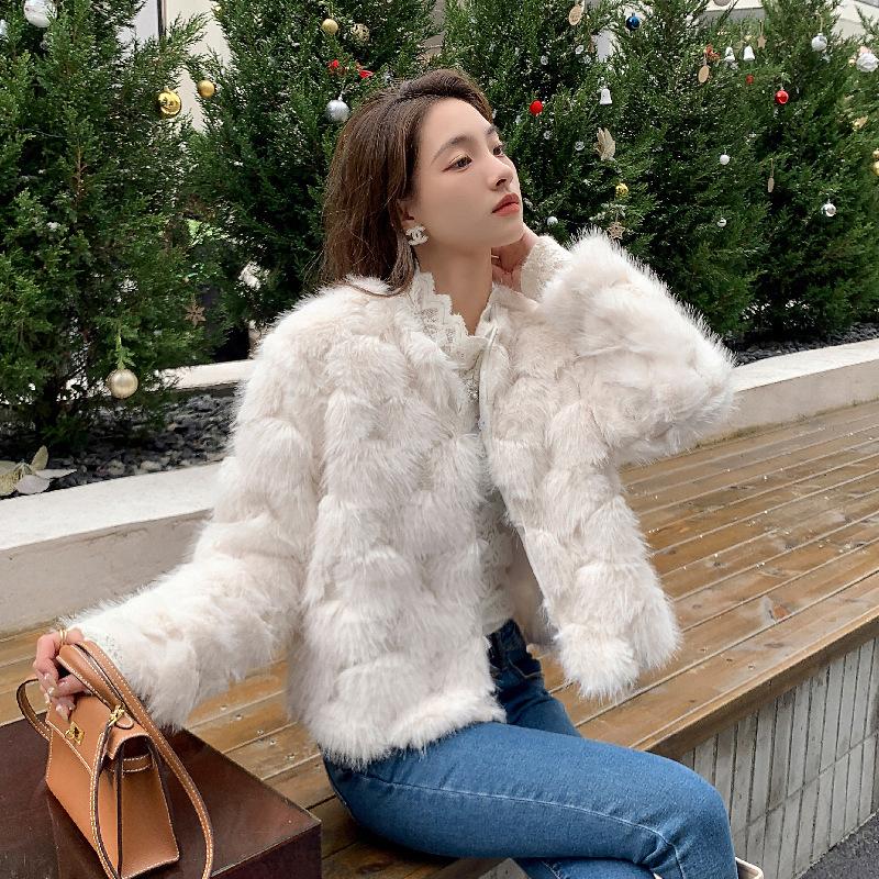 2024 Winter imitation fox fur jacket top women's short loose young plush imitation raccoon fur coat