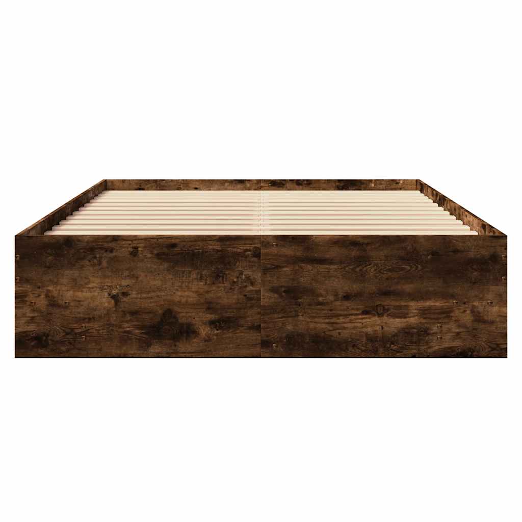 Bed Frame without Mattress Smoked Oak 120 x 190 cm Particleboard