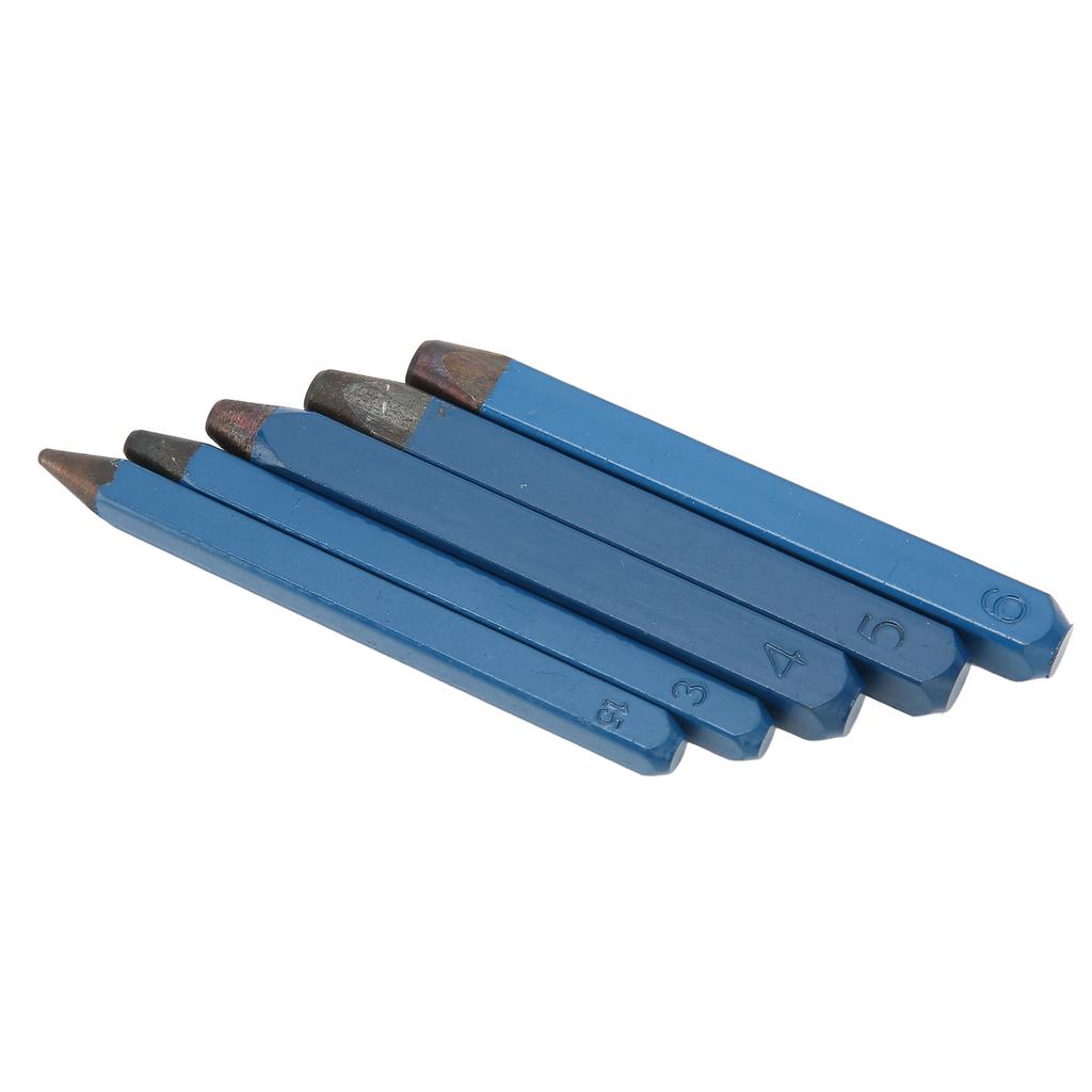 5pcs Jewelry Stamping Set 45 Steel Different Patterns Metal Stamps Punches Tools for Wooden Metal