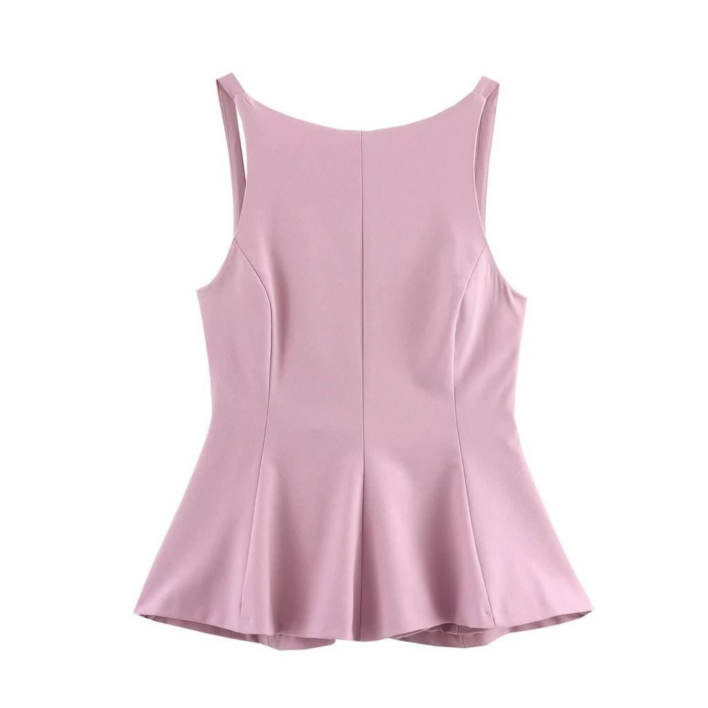 Spring 2025 Women's Fashion Top with Bow Decoration - European & American Style