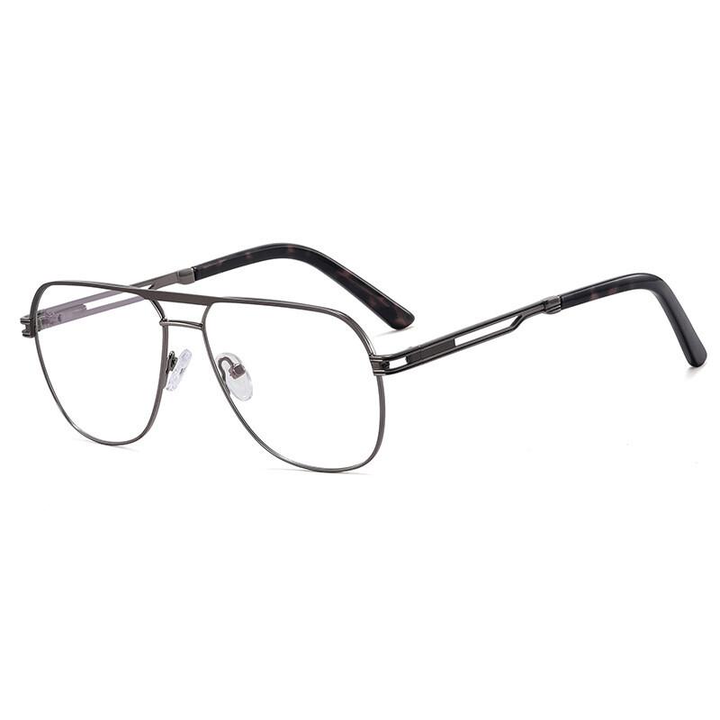 Anti Blue Light Myopia Pilot Glasses Men Metal Frame Blue Light Blocking Oval Prescription Eyewear Minus Diopter