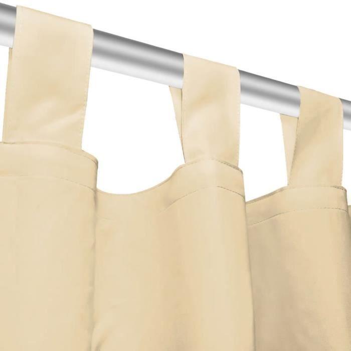 Rideau occultant - vidaXL - 2 pcs - 140 x 225 cm - Beige - Micro-satin