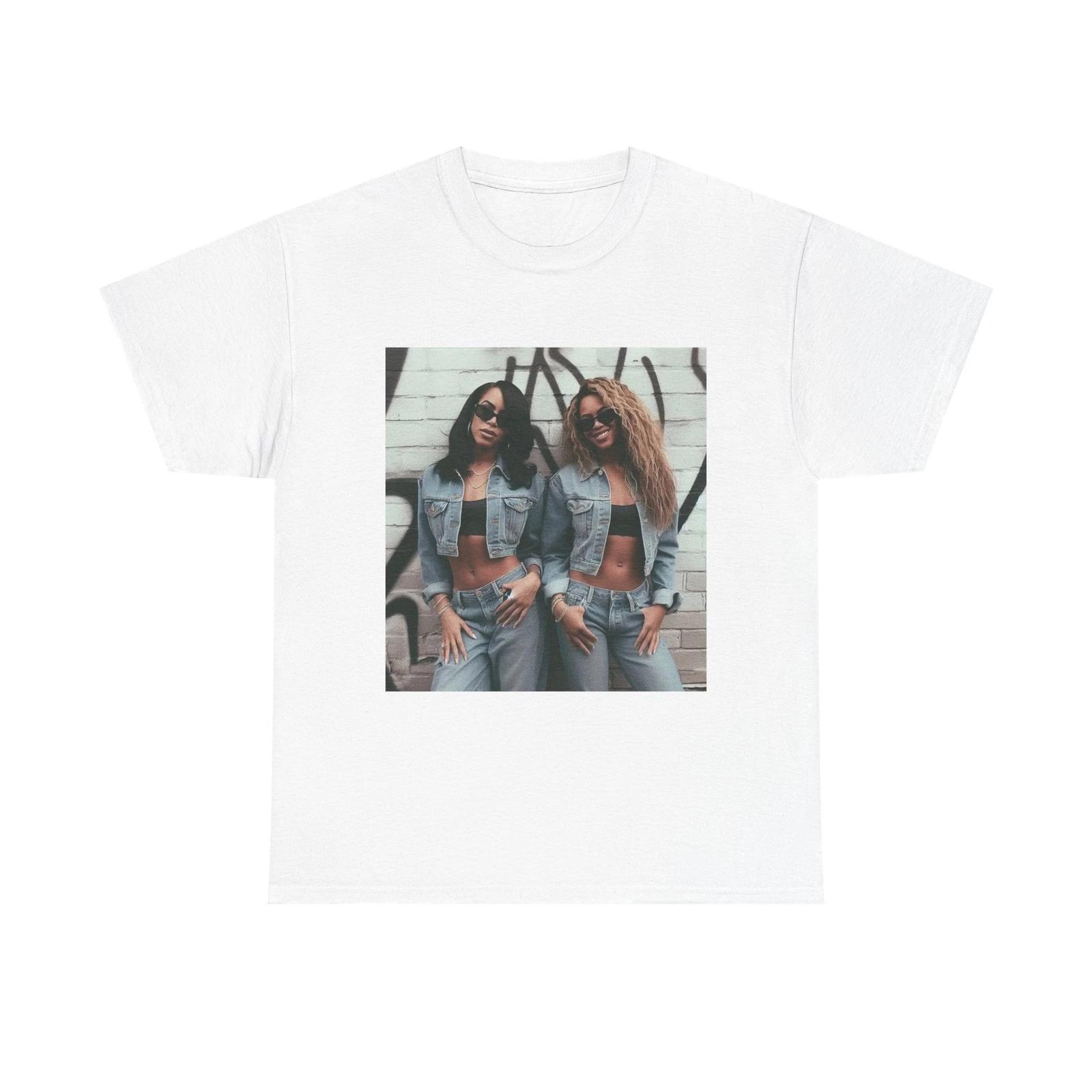Men s and Women s T-shirts Aaliyah And Beyonce XL
