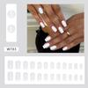 Black Flowers Fake Nials Long Square Nail Tips Fashion Press On Nails  Women Girls