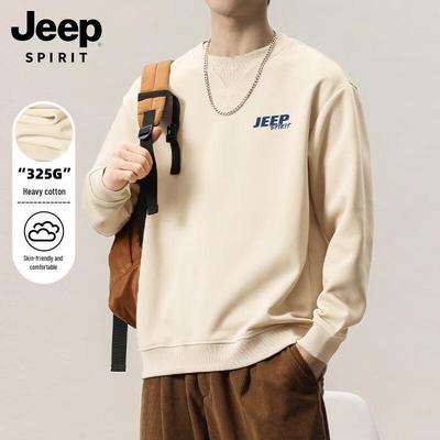 JEEP SPIRIT Pánská těžká mikina s kulatým výstřihem