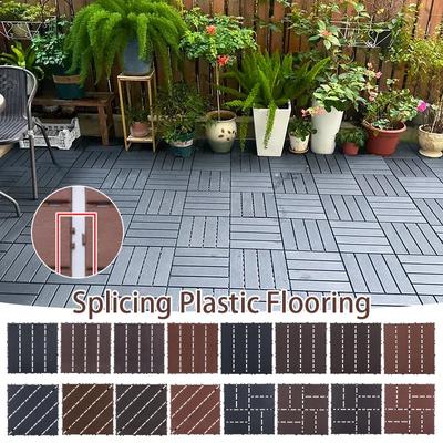 30x30cm Buiten Grond Splicing Kunststof Vloertegel Balkon Binnenplaats Zelfbestrating Terras Renovatie Waterdichte Kunststof Vloer