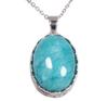 [B-style] Amazonite Pendant Necklace with a Striking Turquoise Blue Color and a Large 30-carat Stone.