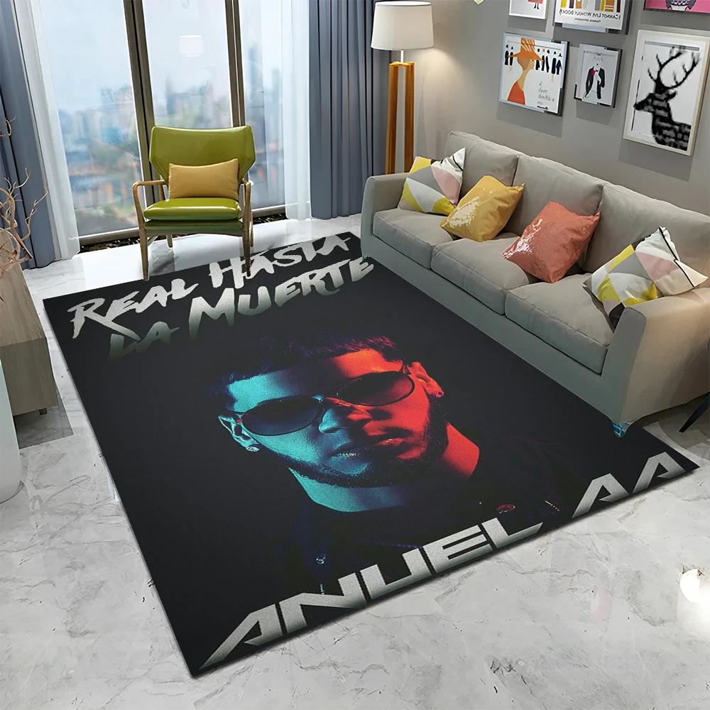 Free Anuel AA Rapper Hip Hop Singer Carpet Rug for Home Living Room Bedroom Sofa Doormat Decor,kids Area Rug Non-slip Floor Mat