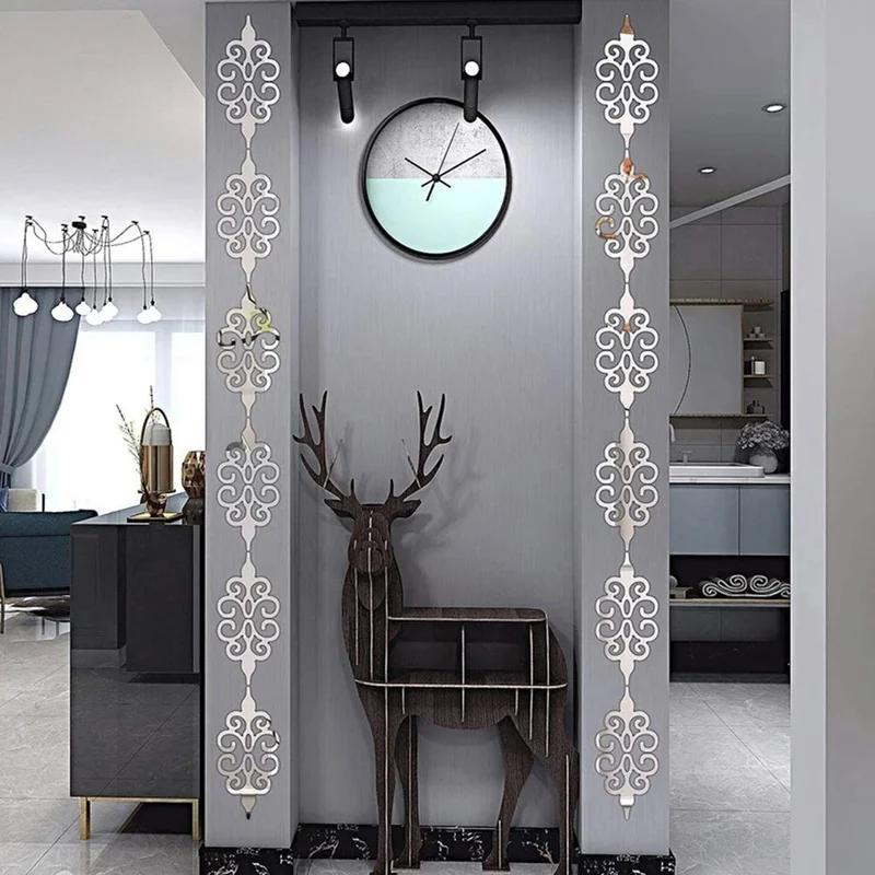 10pcs 3D Mirror Wall Stickers Hollow Reflective Mirror Stickers Acrylic Removable Decals Self Adhesive Art Murals Home Decor