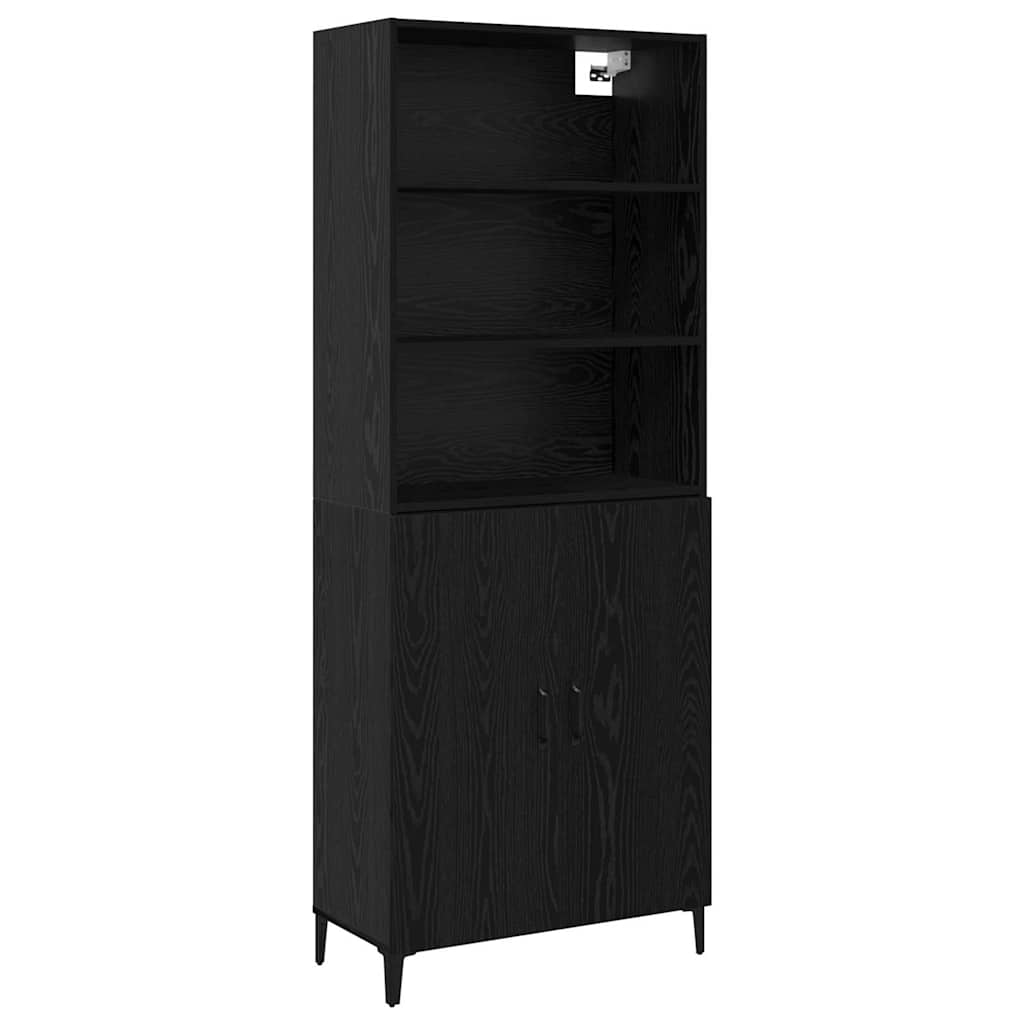 Highboard Black Oak Effect 69.5 x 32.5 x 180 cm