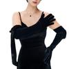 Long Gloves With Decorative Ribbon Elbow Length Gloves Evening Gloves For Women Wedding Dinner Party Dancing Party