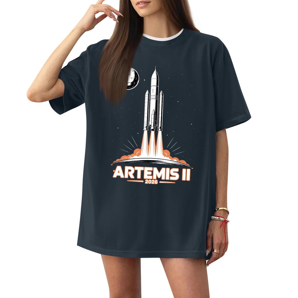 Women's Casual Printed T-Shirt Round Neck Pullover Short Sleeve Top