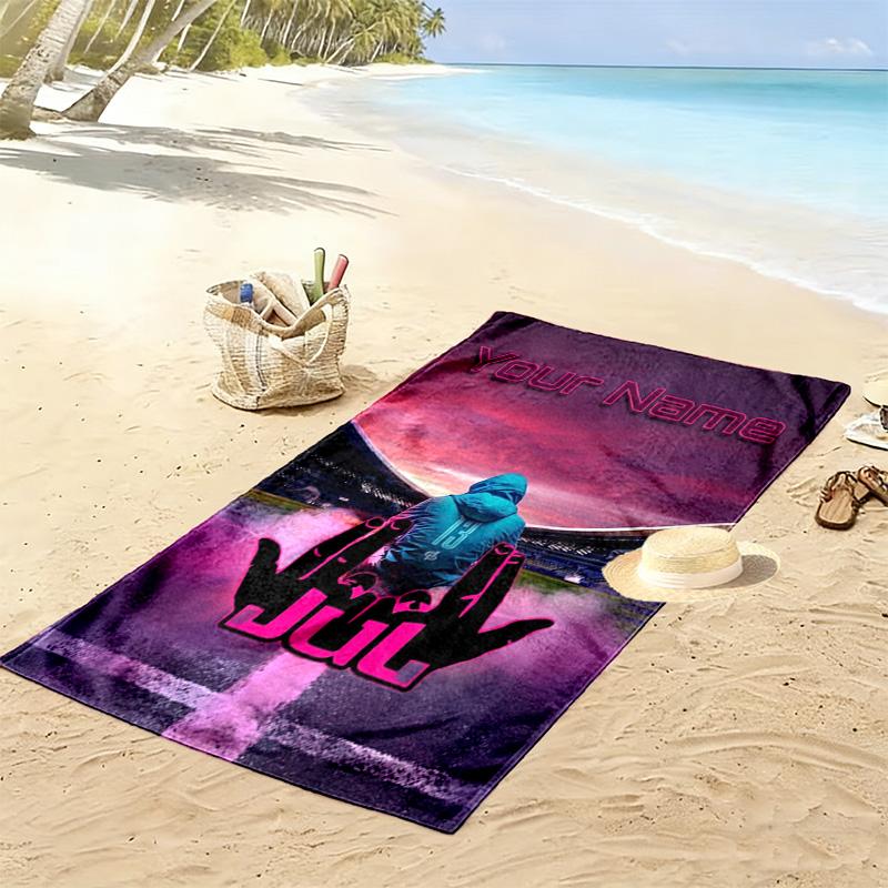 Name Custom Jul album Print Beach Towel, Large Soft Quick Dry Towel for Beach Camping Swimming