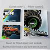 3pcs Monster Jam Monster Truck Home Bedding Set-Universal Three-Piece Suit for Bedroom, Guest Room, Living Room, Hotel-Perfect Holiday Gift