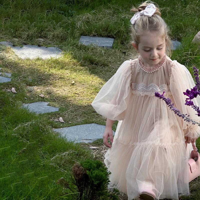 Frühlingsspitze Spleiß Puffiger Tüll Prinzessinnenkleid für Babymädchen