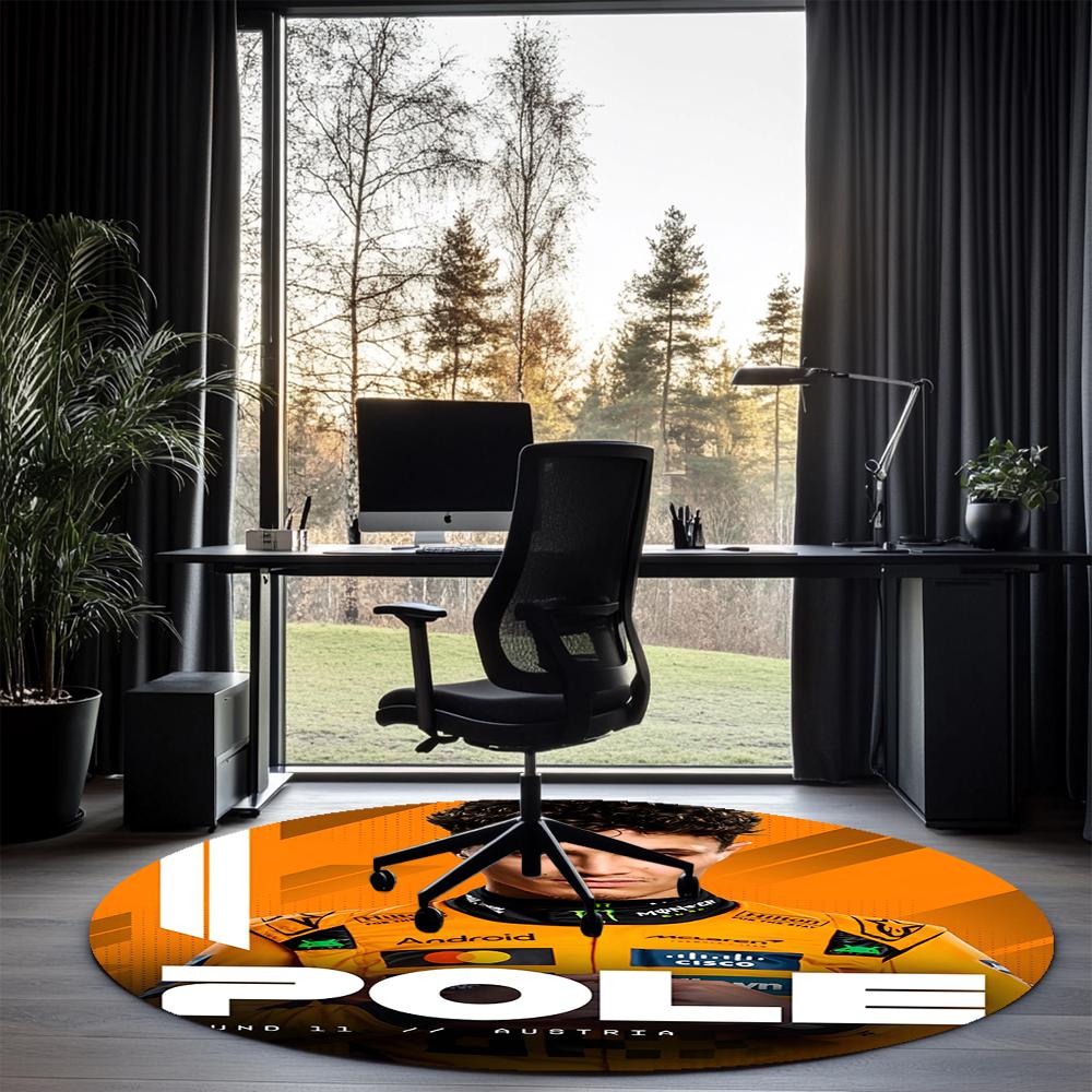 Lando Norris Printed Round Rug Carpet Chair Rug Area Rug Entryway Doormats,for Office Chair Living Room Bedroom Kitchen Room.