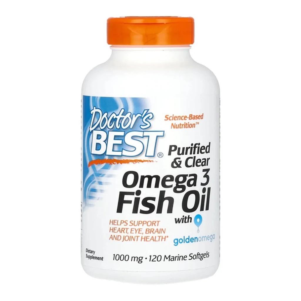 Purified & Clear Omega 3 Fish Oil, 1000mg - 120 Marine Softgels