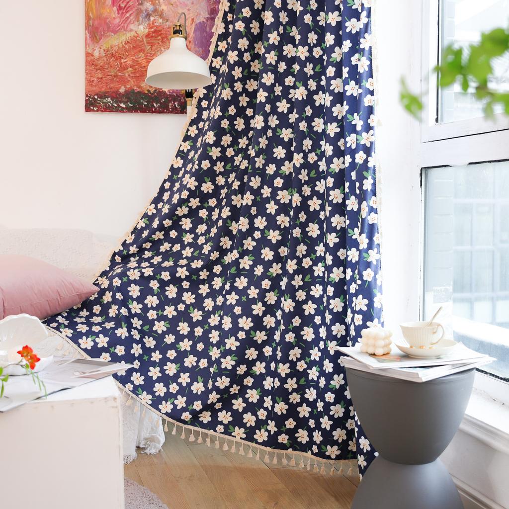 Curtain Finished Printing Pastoral Small Fresh Floral Children'S Room Decoration Small Window Short Curtain