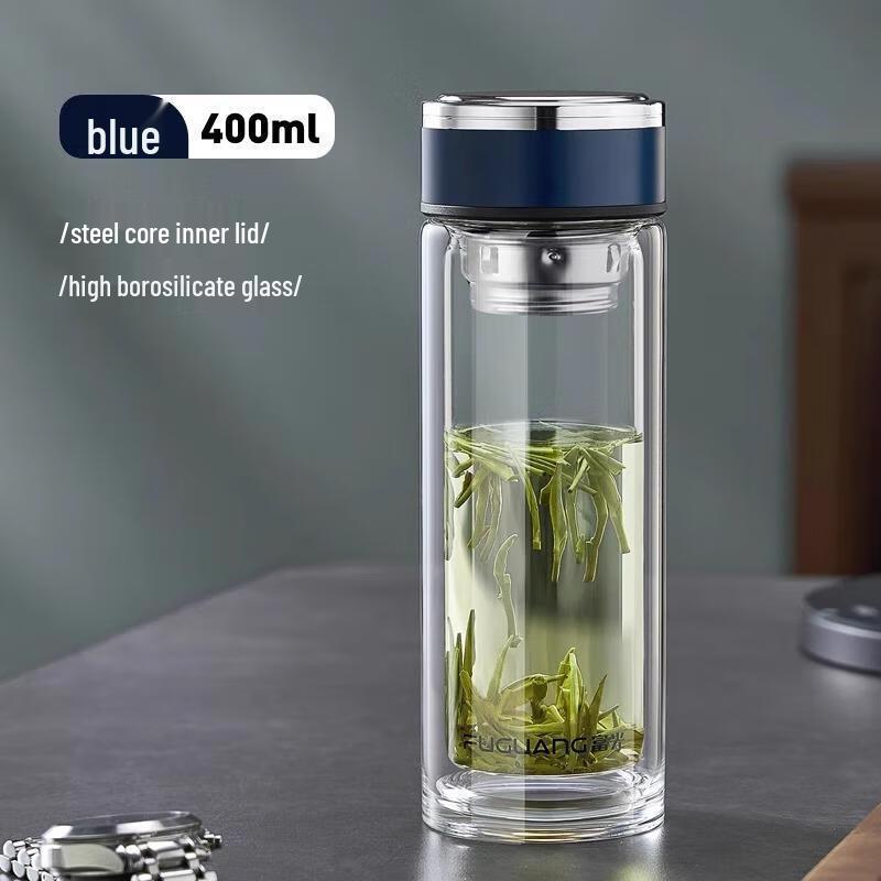 Fuguang Double-Walled Borosilicate Glass Tea Mug