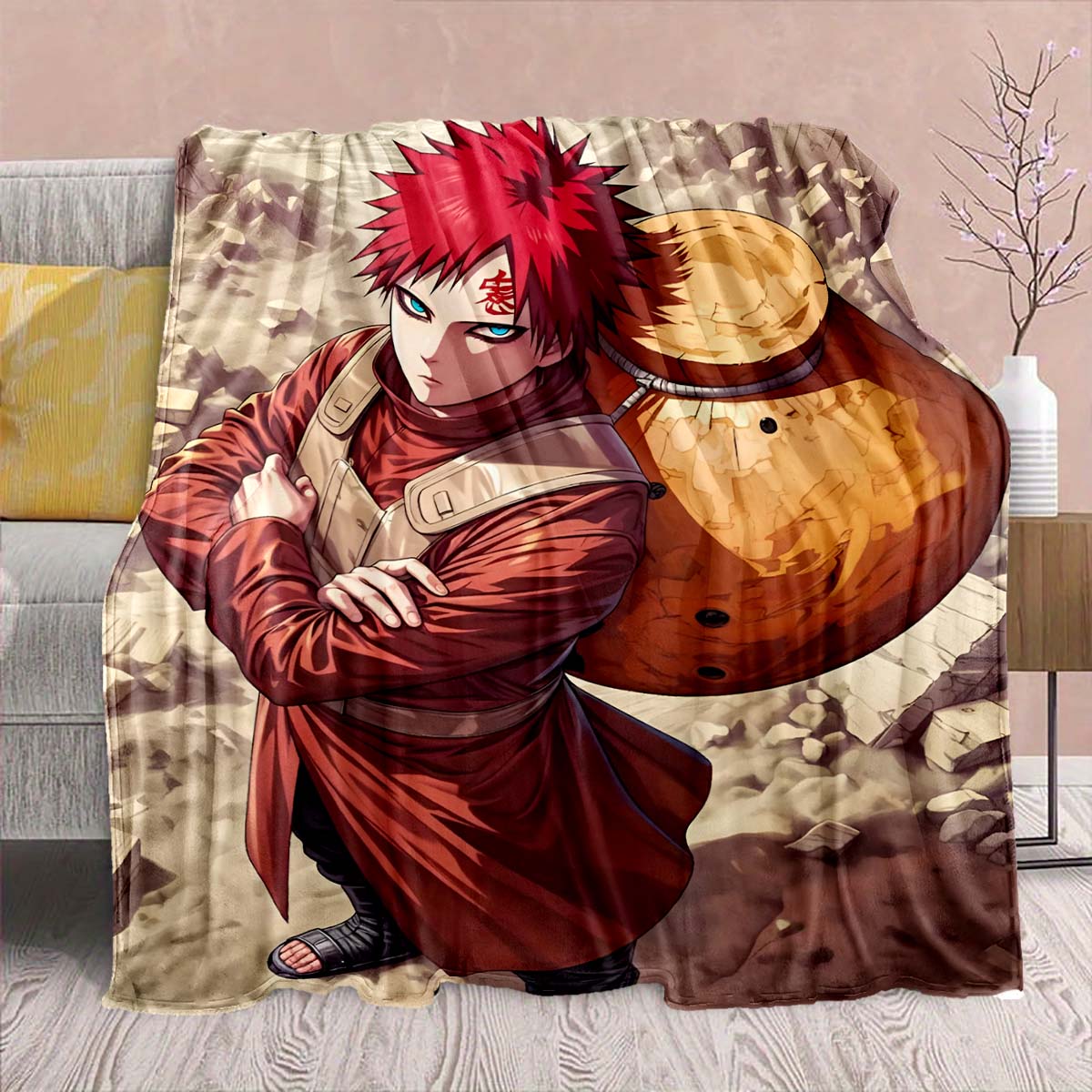 

Naruto Anime Flannel Blanket - Soft Warm Perfect for Sofa, Bedding Camping Travel Office Home Decor -QJY 75x90cm