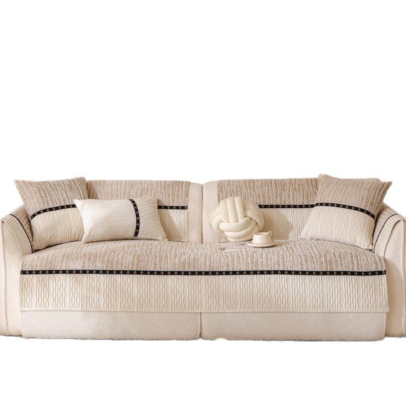 French Straight Sofa Cushion, Universal In All Seasons, Cream Wind Sofa Seat Cushion, Fixed Non-Slip Light Luxury, High-End Sofa Cushion