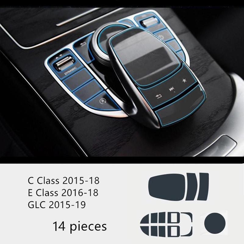 For Mercedes Benz C E G V GLC Class W205 W213 X253 W463 G463 G500 Car Center Console Multimedia Mouse Button TPU Protector Film