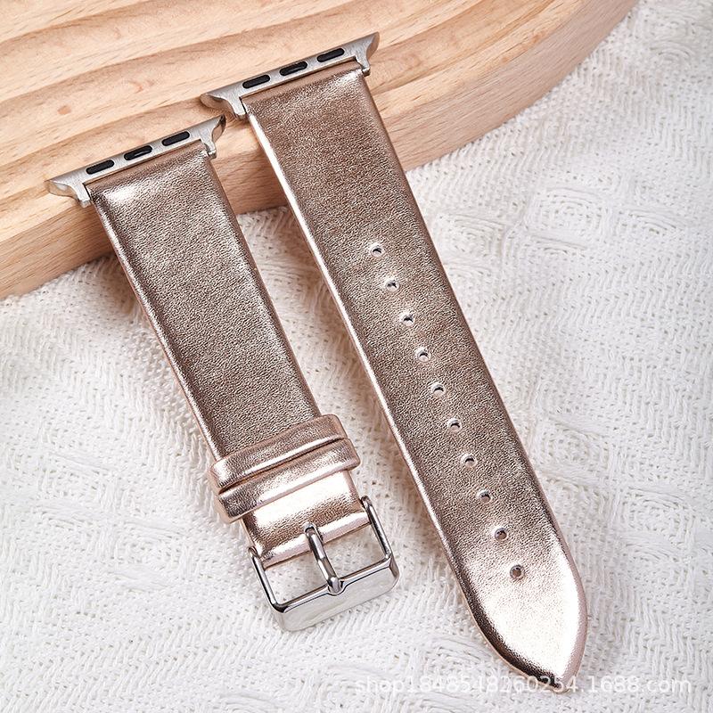 Modisches Elektrisches Lichtmuster Apfelarmband Für Huawei Samsung Uhrenarmband Iwatch Smart Dornschließe PU-Armband