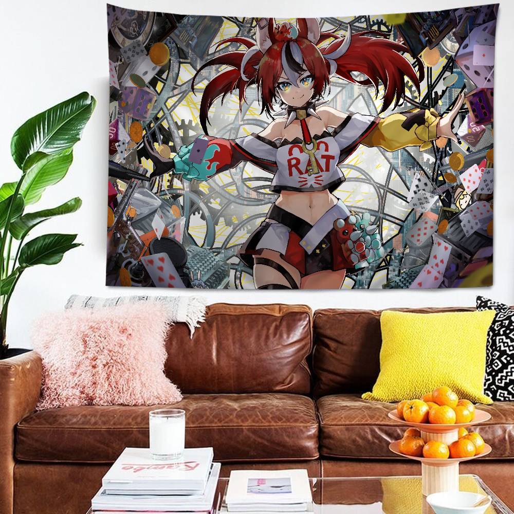 Game HHololiveS HHakos Baelz Hanging Bohemian Tapestry Bohemian Wall Tapestries Mandala Kawaii Room Decor