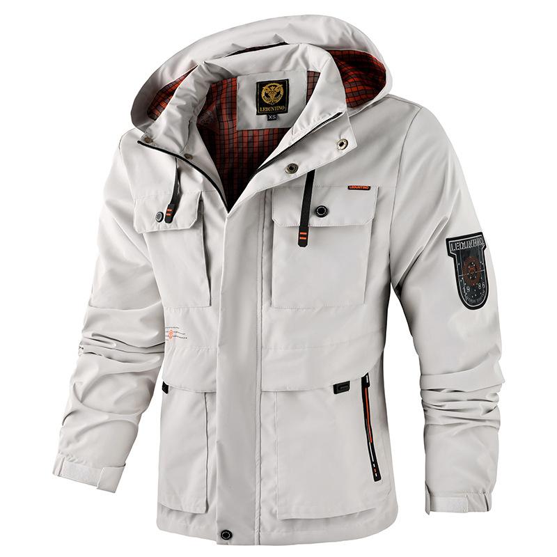 Jacket Print Hooded Jacket Men's Fashion Jacket Handsome Casual Hooded Jacket Trench Coat Hooded Jacket Jacket