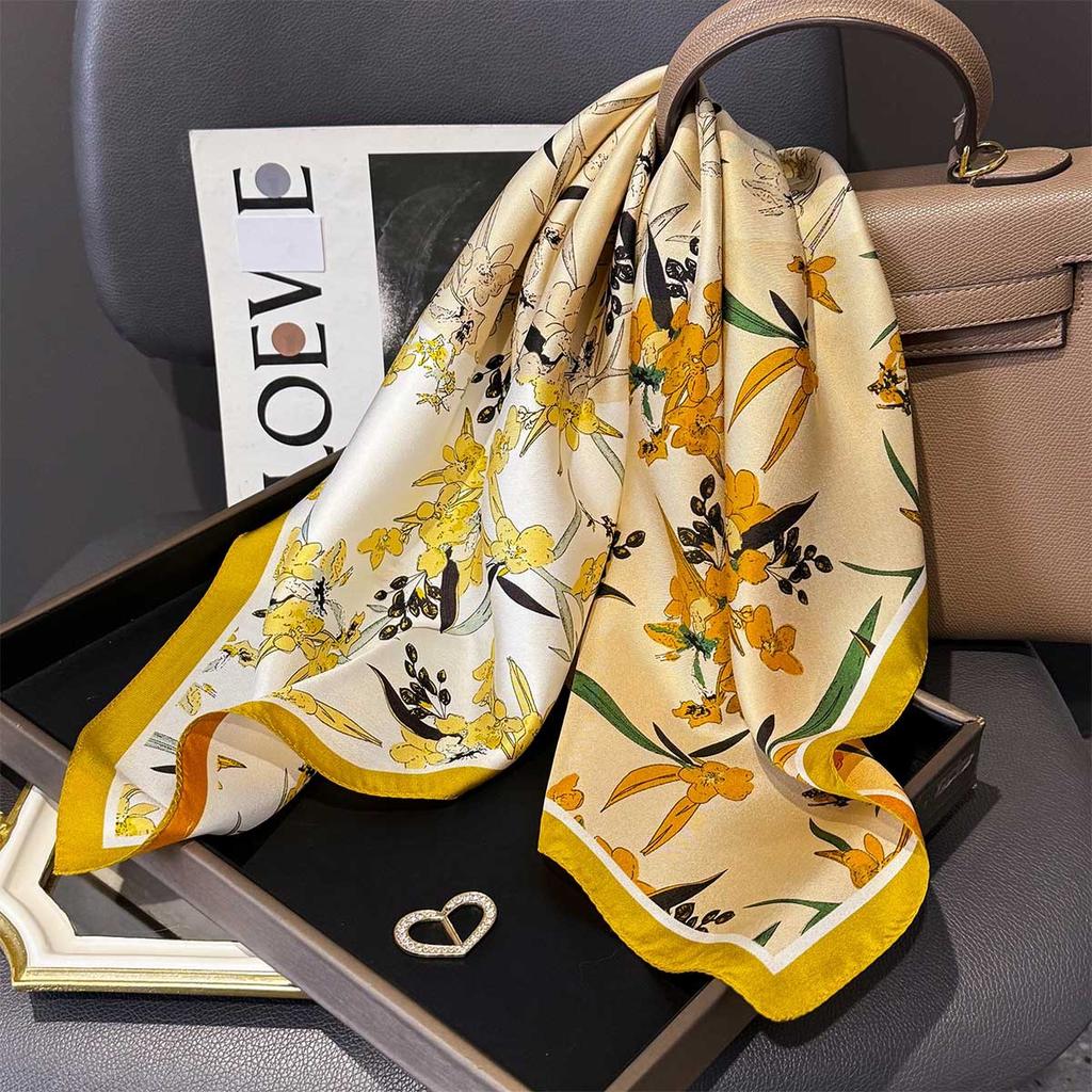 100 Natural Twill Silk Scarf for Women Neck Double side Female Foulard Headband Shawl Wrap Square Hijab Bandana Scarves