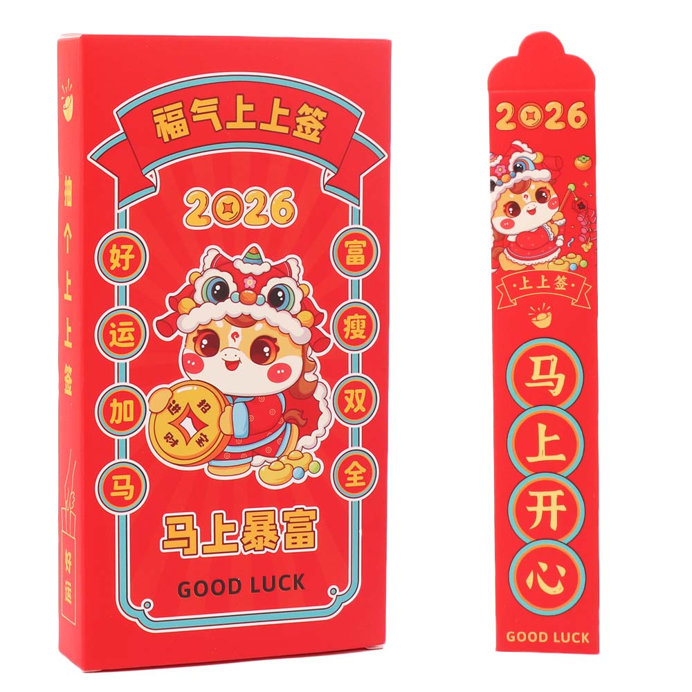 12pcs Chinese Style Draw Lots Red Envelope Traditional Good Luck Lucky Draw Red Pockets Blessing Paper