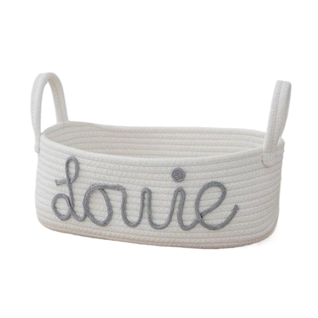 Tabletop Nordic Style Cotton Storage Basket Foldable Storage Baskets With Handles Rope Wrapped Letter Storage Basket