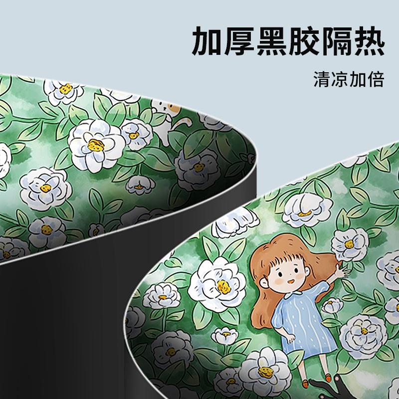 Three-fold hand-opened digital brush vinyl fabric parasol childlike fun cartoon sunscreen sun umbrella umbrella